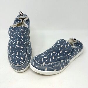 Vionic Beach Malibu Slip On‎ Sneakers Denim Print Size 9.5